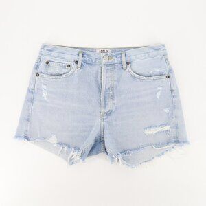 Agolde Light Wash Distressed Cutoff Denim Jean Shorts size 27